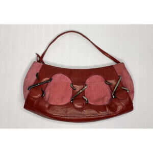 Womans's Zac Posen Red Y2K XL Magnetic Closure Flat Top Handle Handbag P111